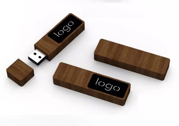 Wooden light up logo flash disk