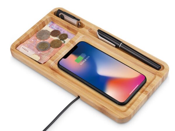 Bamboo Wireless charging tray