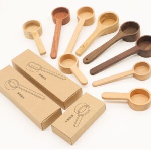 wooden coffee measuring spoon