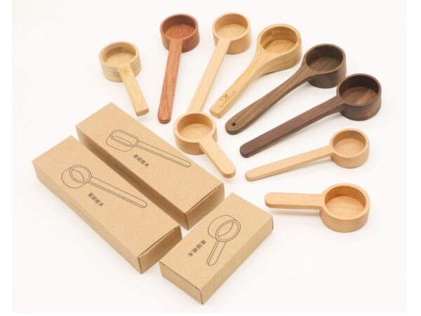 wooden coffee measuring spoon